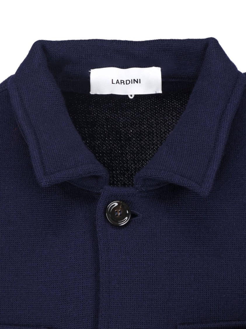 Lardini Blue Virgin Wool Shirt