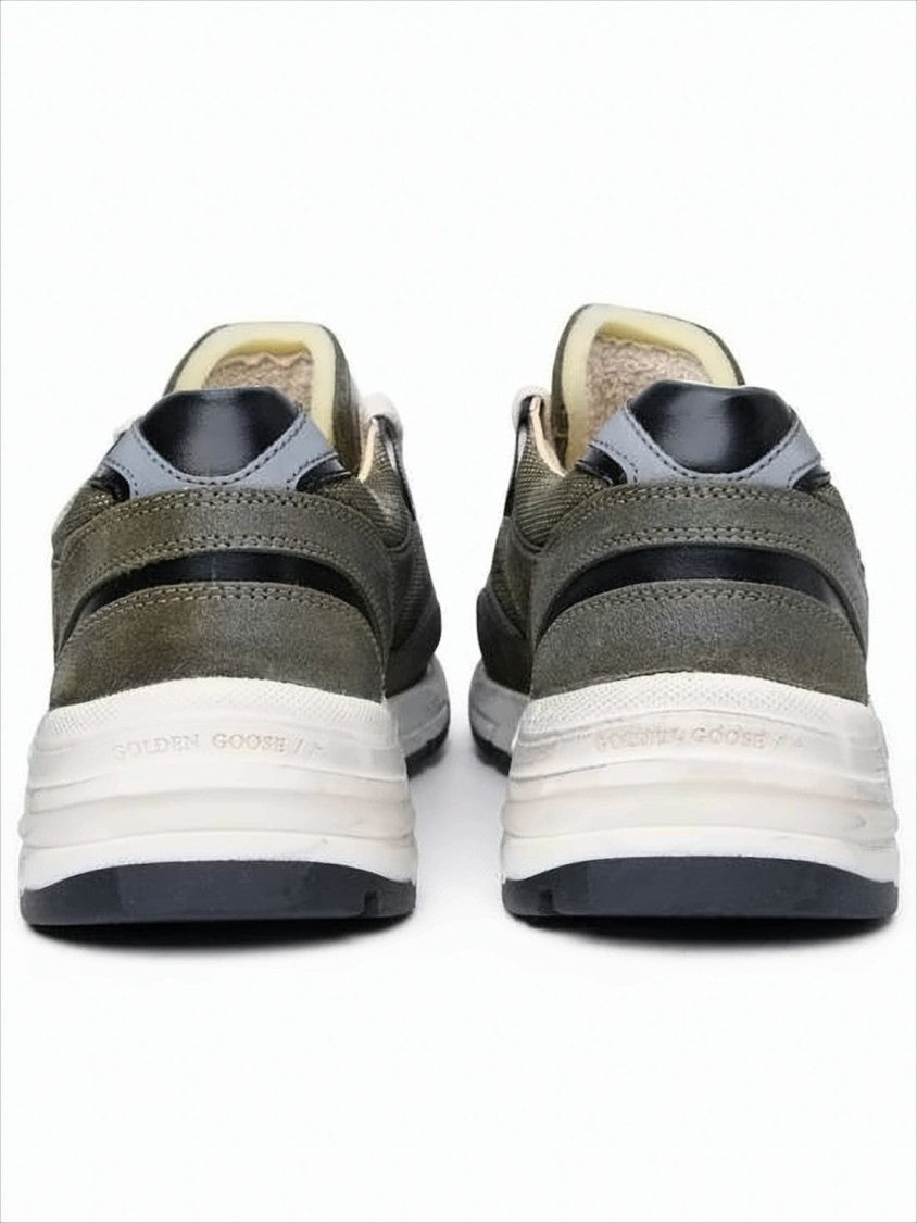Golden Goose Layered Olive And Grey Sneakers