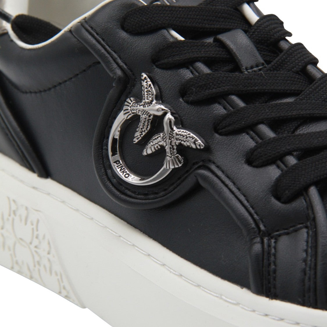 Pinko Black Platform Sneakers With Metallic Accents