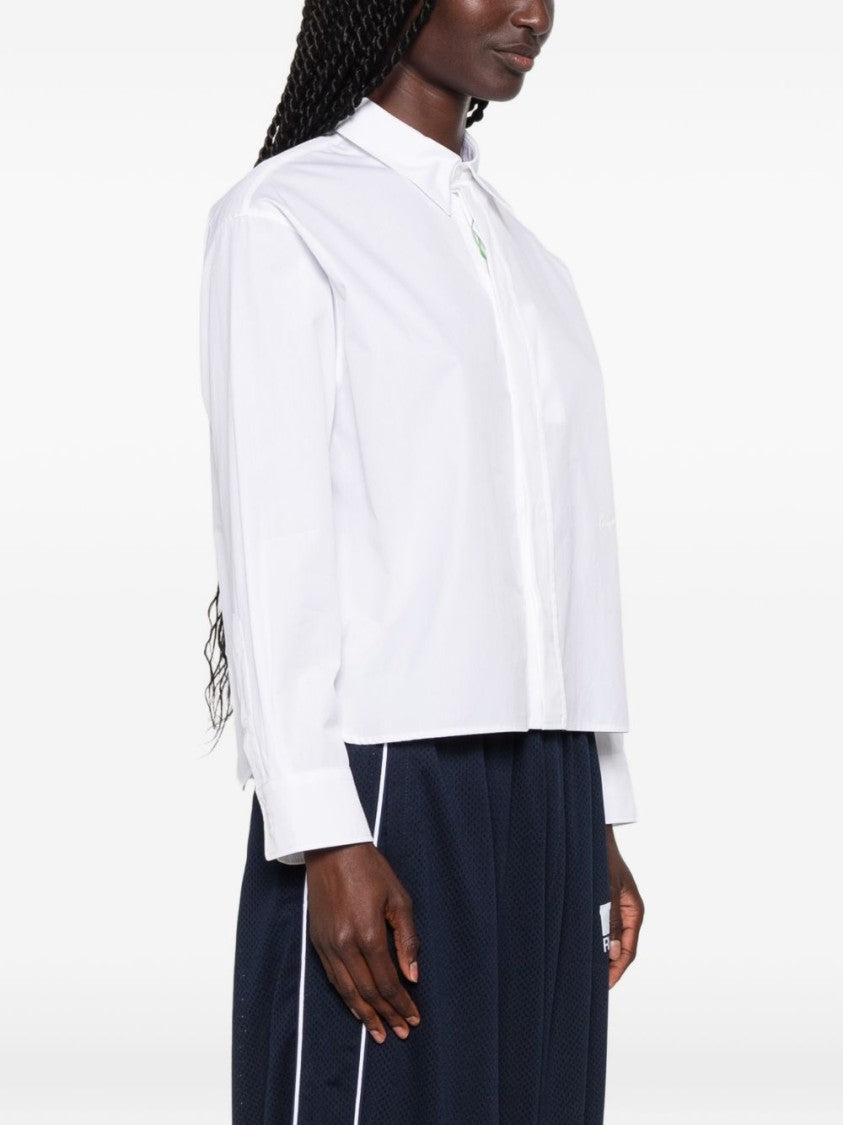 Kenzo White Pointed Collar Button Long Shirt