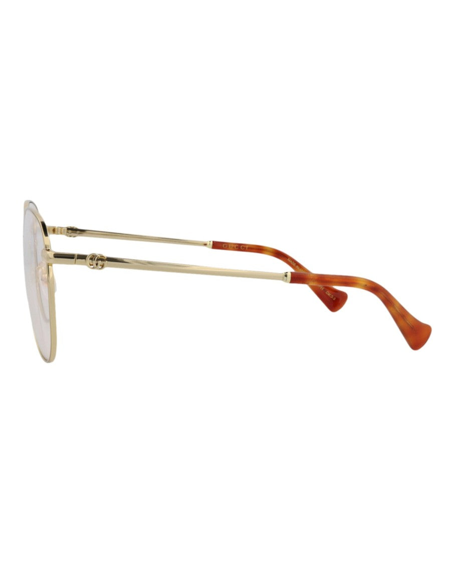 Gucci Aviator-Frame Metal Sunglasses With Tortoiseshell Tips