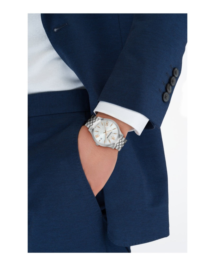 Ferragamo Duo Bracelet Watch With Silver Sunray Dial