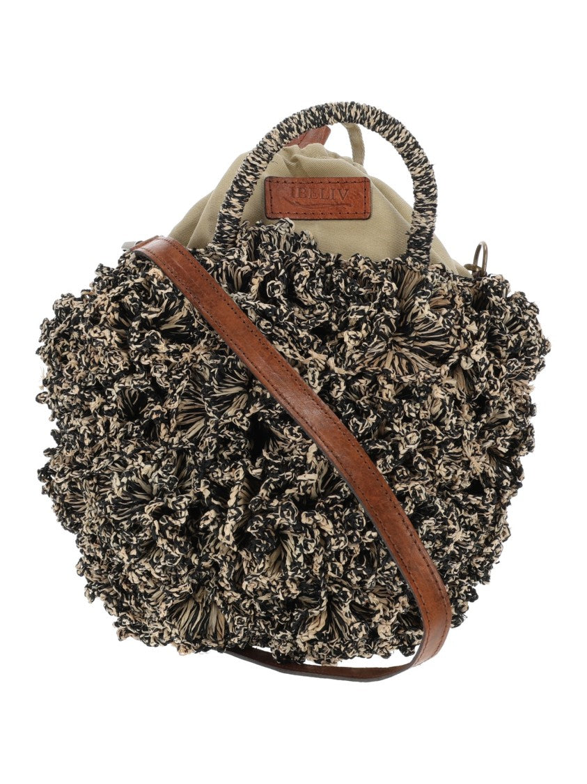 Ibeliv Coral Tiga Textured Raffia Tote Bag