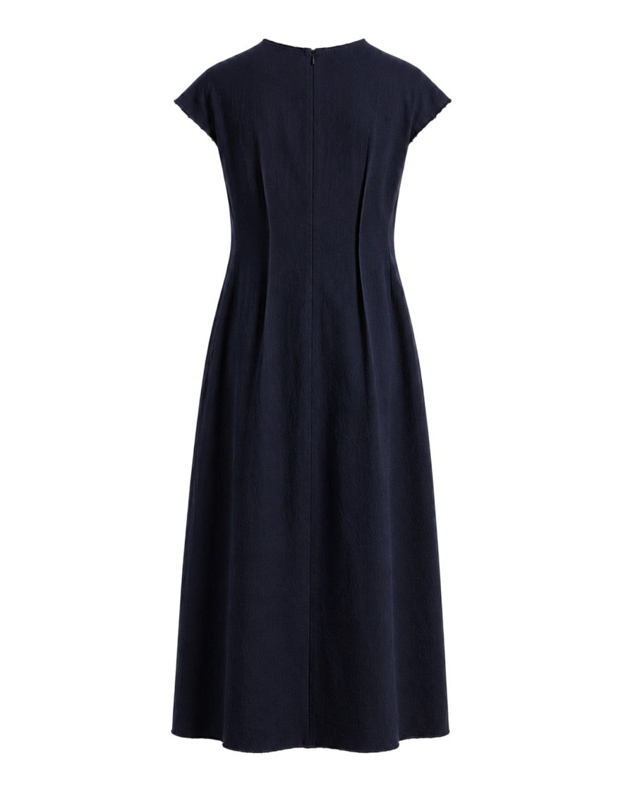 Cape Concept Càpe Concept Amata Oxford Dress In Deep Blue Japanese Cotton