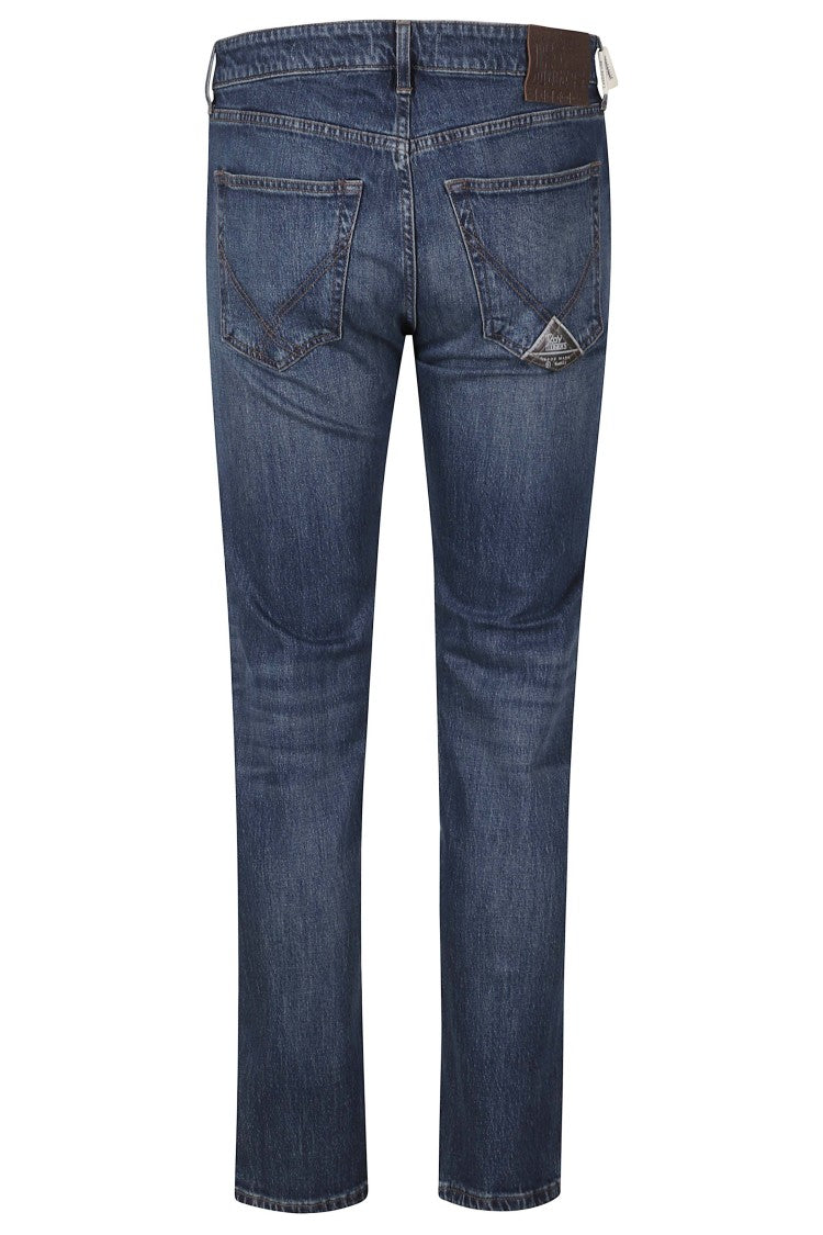 Roy Roger's Medium Wash Slim Fit Five-Pocket Straight-Leg Jeans