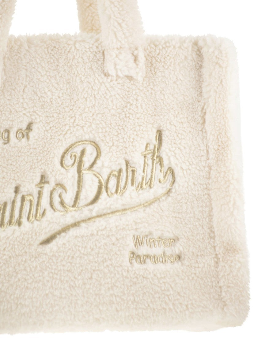 Mc2 Saint Barth Vanity Teddy - Sherpa Handbag With Logo