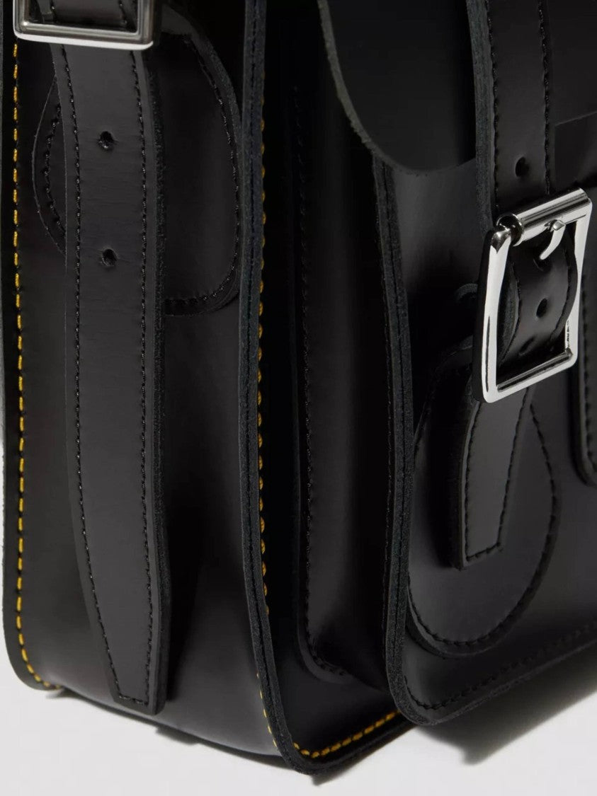 Dr. Martens Black 11`` Leather Buckle Satchel