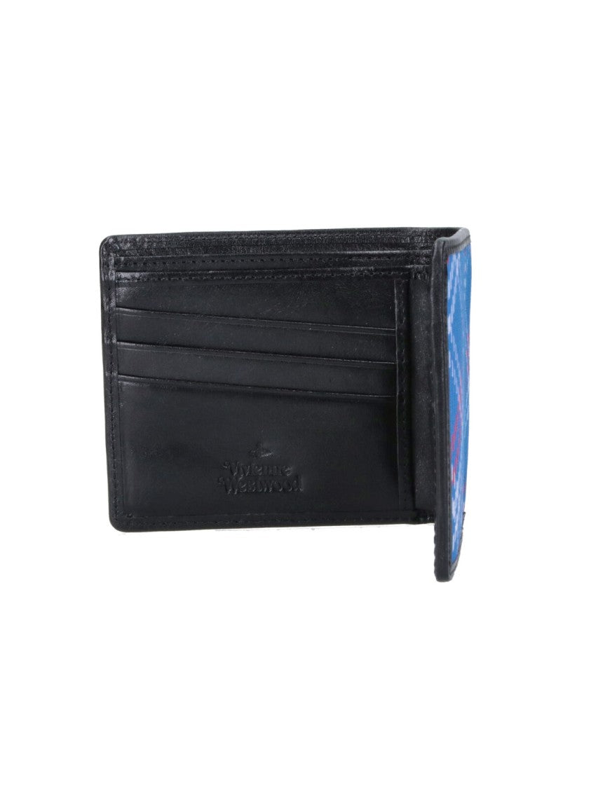 Vivienne Westwood Stuart Check Bi-Fold Wallet With Silver Orb Logo