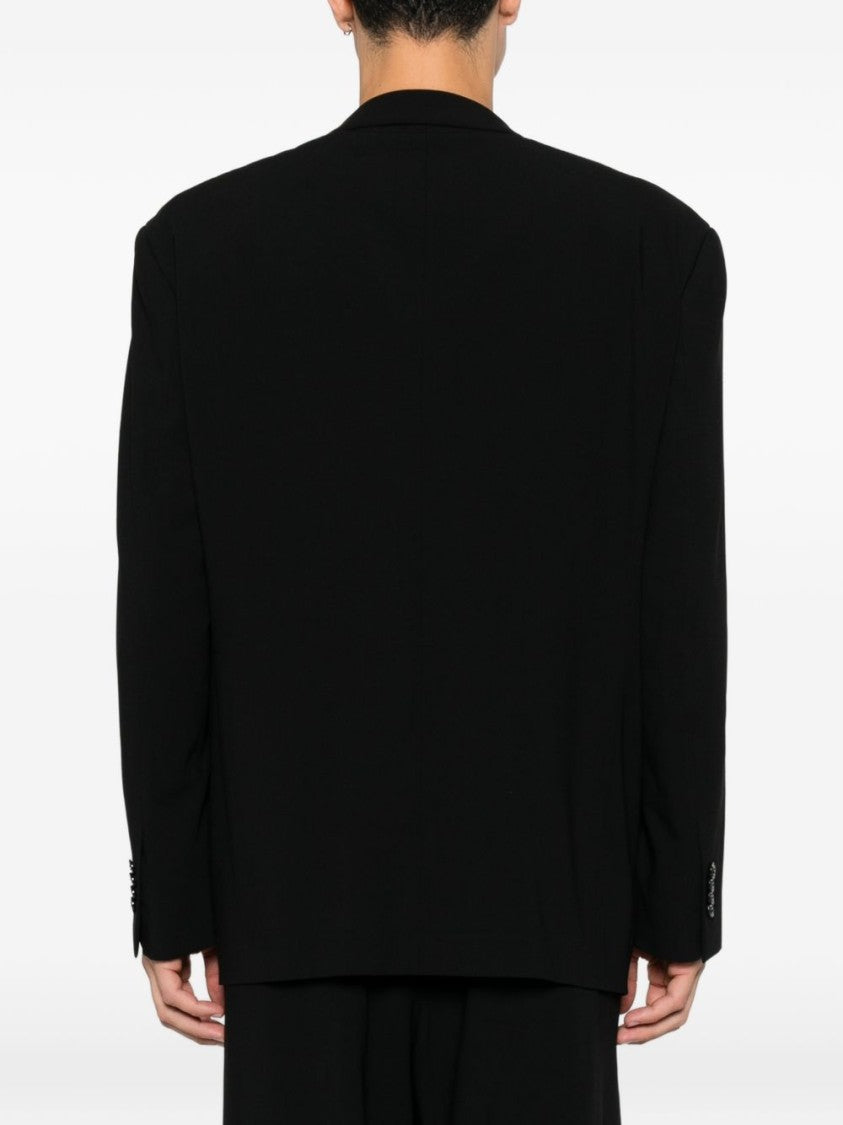 Giorgio Armani Double-Breasted Structured Padded-Shoulder Blazer