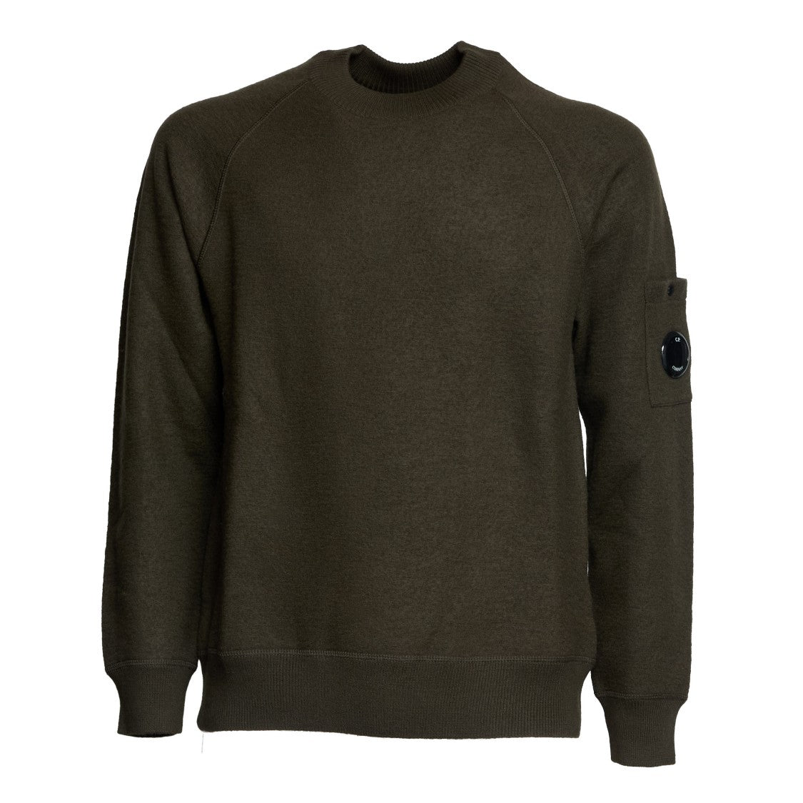 C.P. Company Merino Wool Felted Crew Neck Knit Sweatshirt