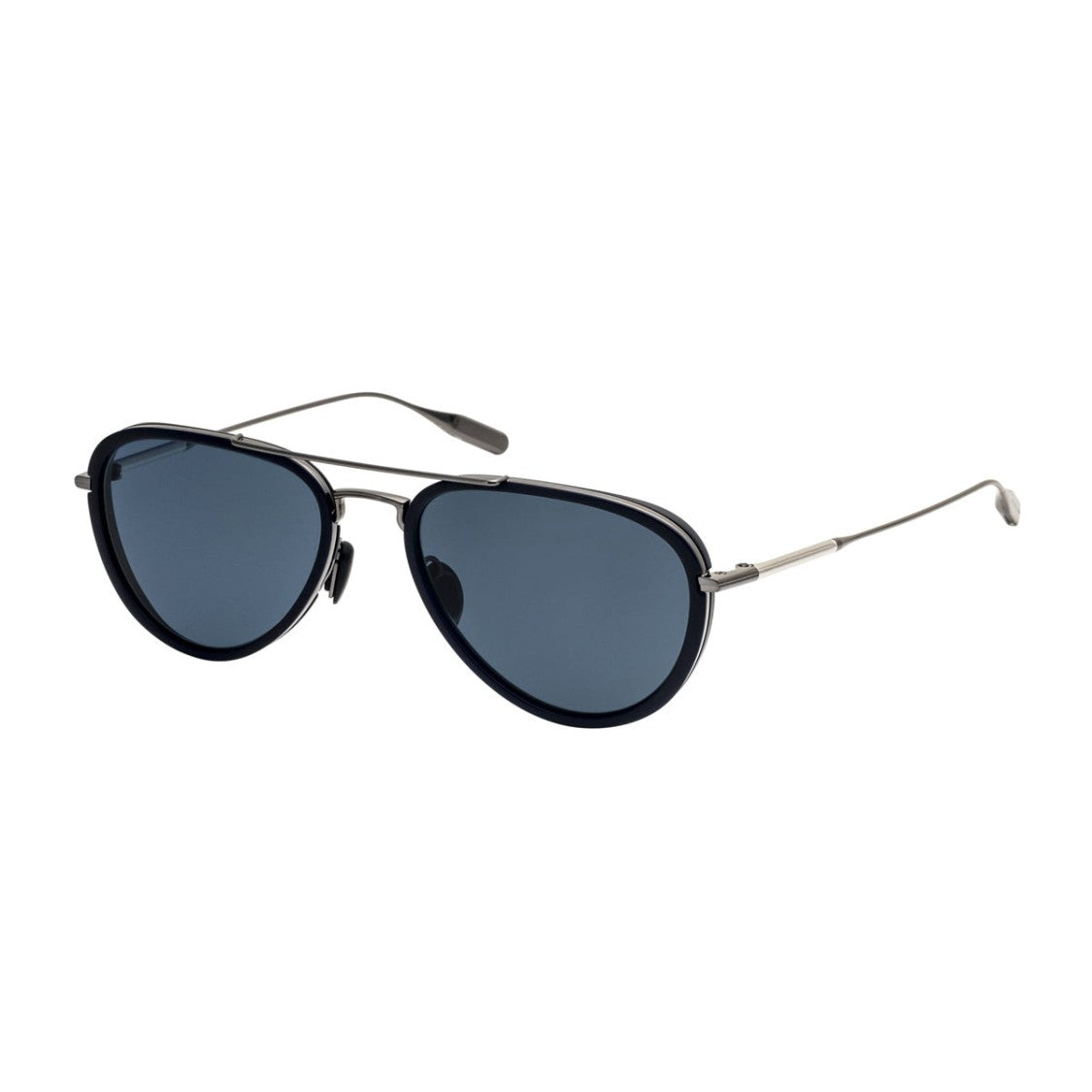 Masunaga Black Titanium-Acetate Aviator Sunglasses