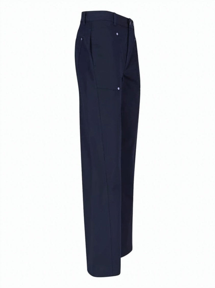Paloma Wool Wide-Leg Blue Cotton Trousers With Structured Design
