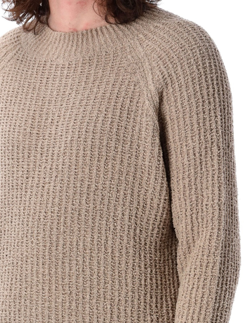 Sunflower Textured Ribbed Knit Sweater With Classic Crew Neck