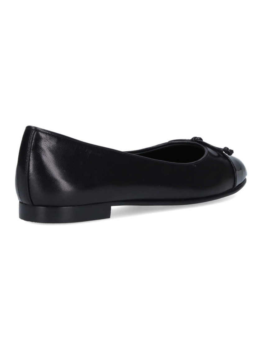 Tory Burch Logo' Ballerinas – Black