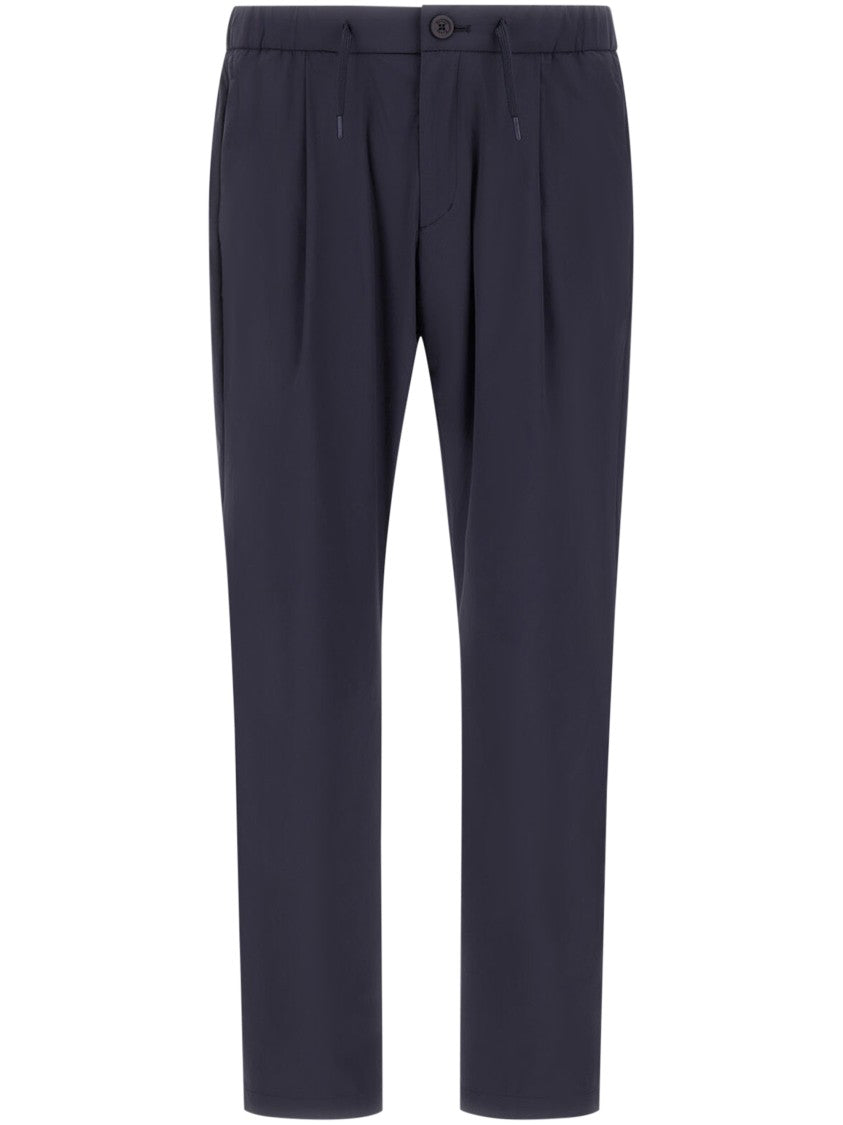 Herno Tailored Blue Trousers With Streamlined Silhouette