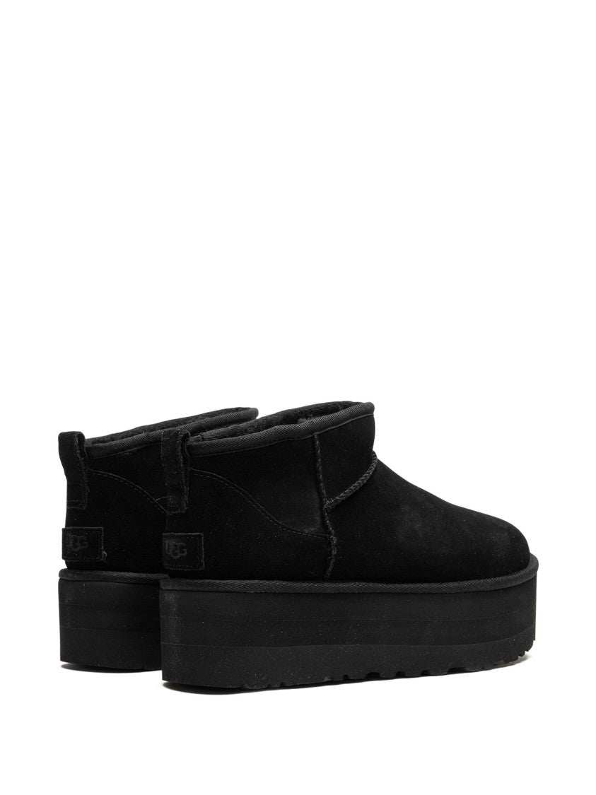 Ugg Black Classic Ultra Mini Leather Platform Sneakers