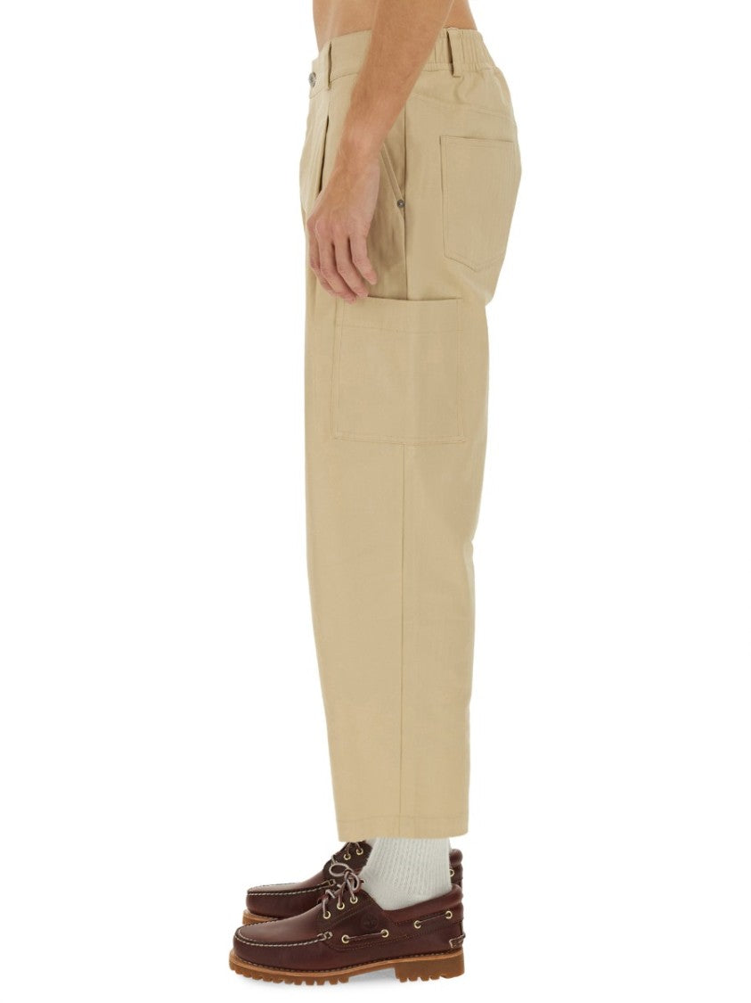 Drôle De Monsieur Relaxed Fit Cropped Pants With Tapered Leg