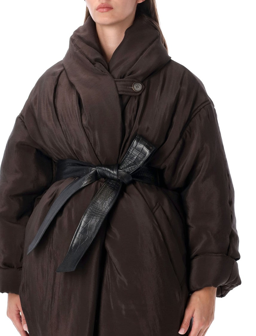 Magda Butrym Oversized Padded High Collar Viscose Coat