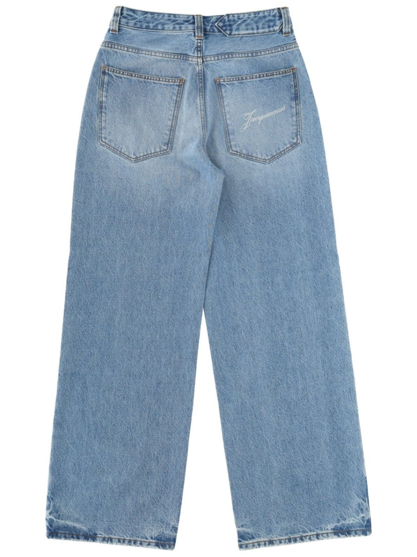 Jacquemus Light Blue De-Nîmes Faded Wide Jeans