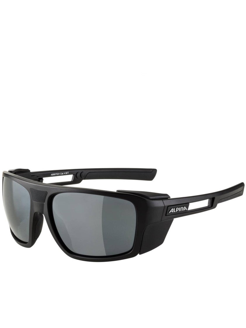 Alpina Rectangular Matte Black Sunglasses