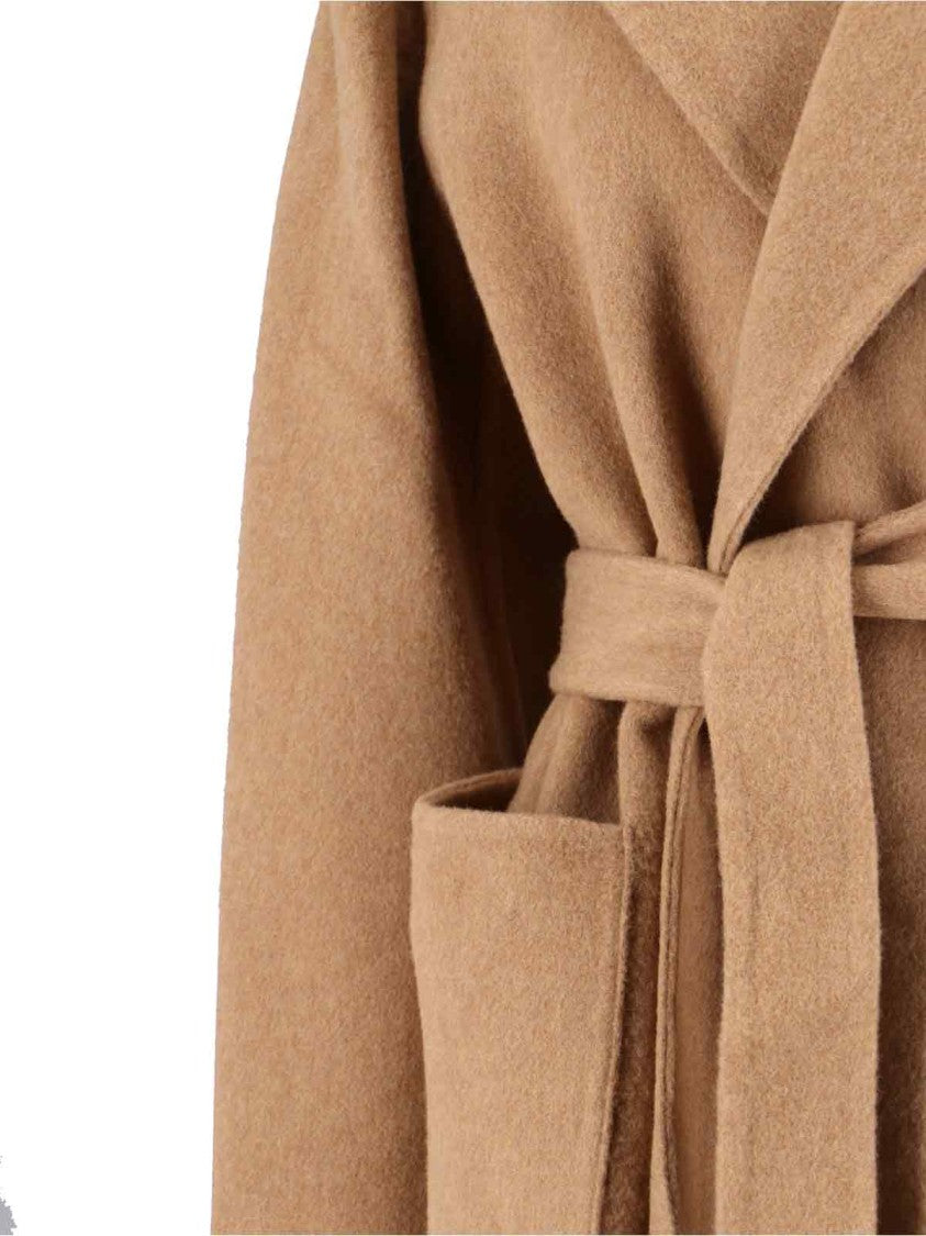 Polo Ralph Lauren Wool Dressing Gown Coat In Beige Wool