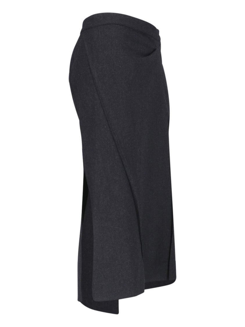 Victoria Beckham Asymmetrical Black Skirt With Subtle Texture