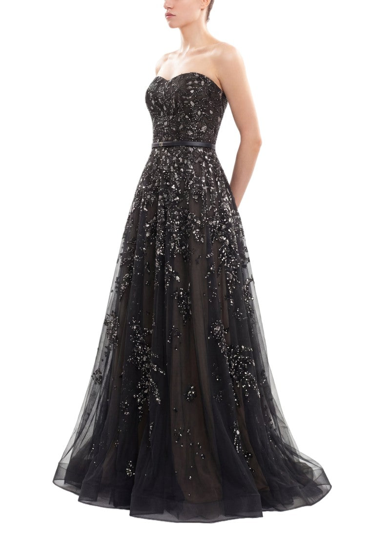 Saiid Kobeisy Embroidered Strapless Dress