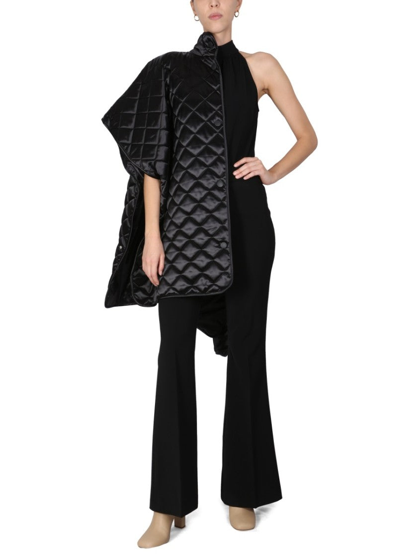 Boutique Moschino Diamond-Pattern Quilted Jacket With High Neck