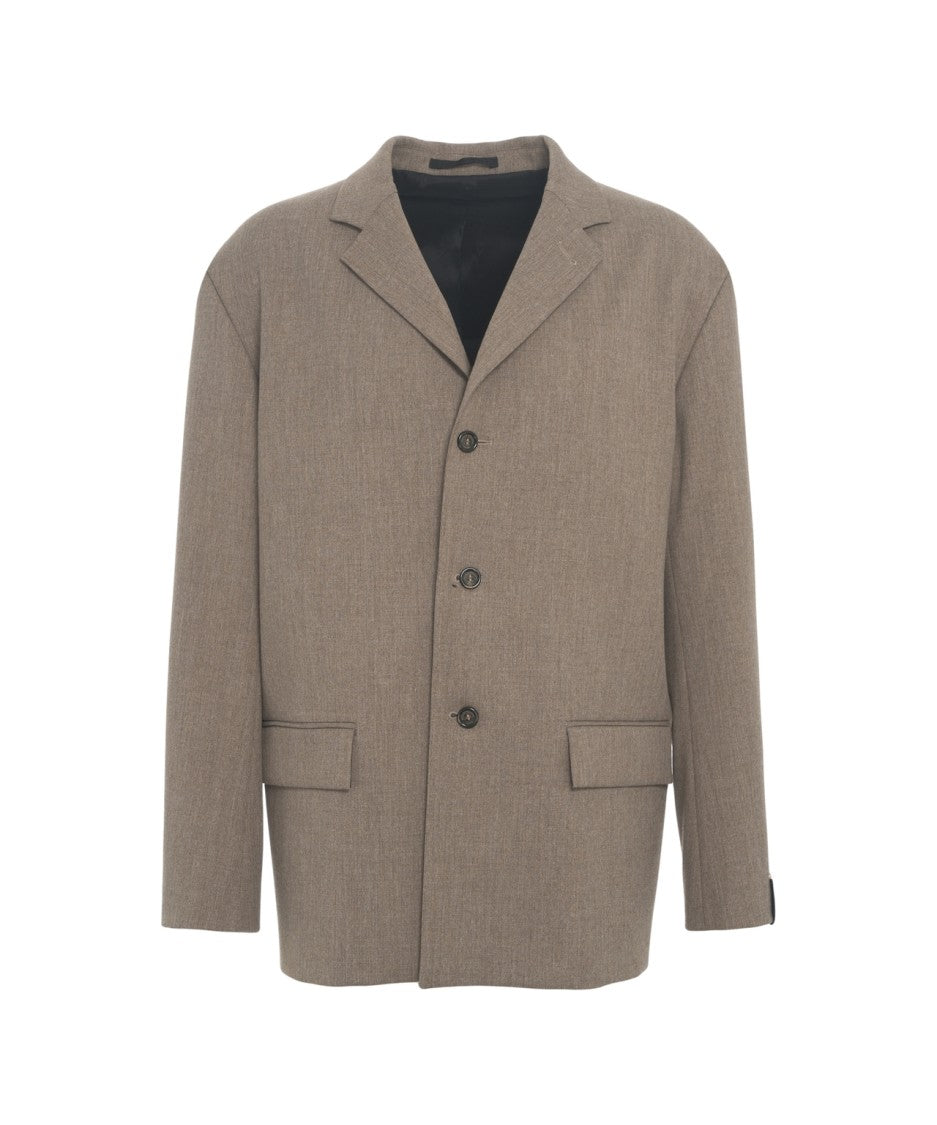 Paolo Pecora Brown Single-Breasted Blazer With Notched Collar And Flap Pockets