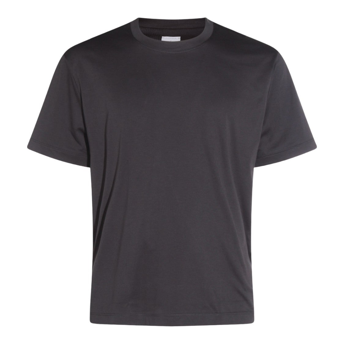 Eleventy Plain Black Short-Sleeve T-Shirt With Crew Neckline