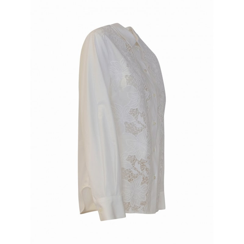 P.A.R.O.S.H. Parosh D381222 001 Cioccolato White Cotton Shirt
