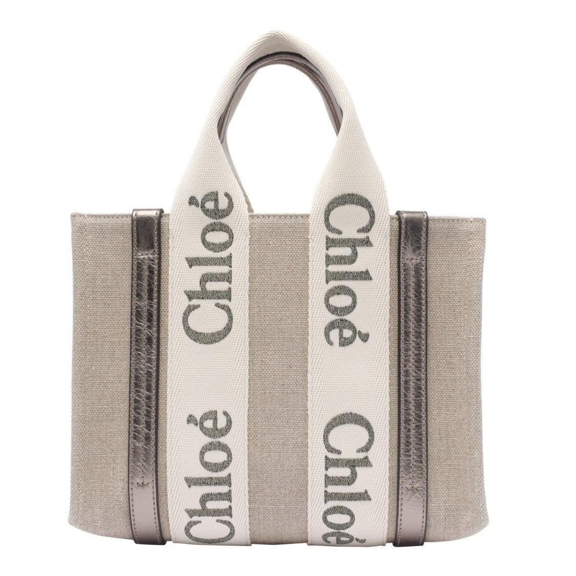 Chloé Textured Linen Tote Bag