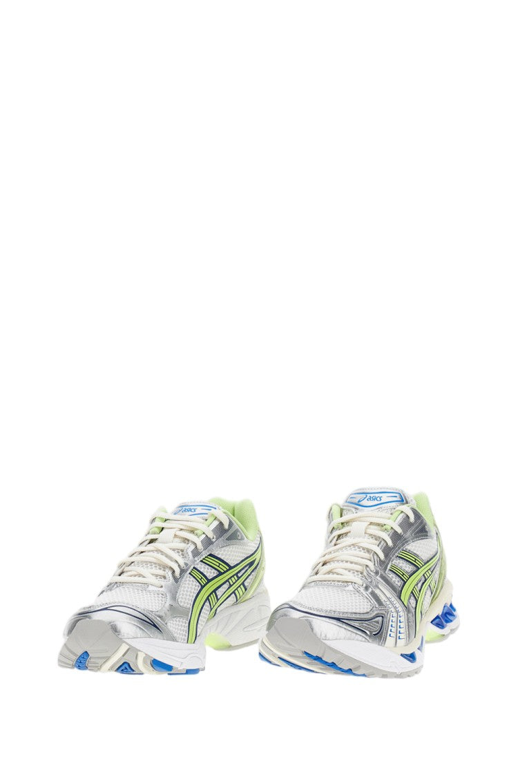Asics Metallic Silver Sneakers With Neon Green Accents