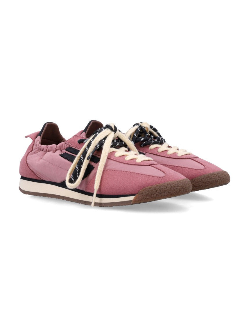 Puraai Dusty Rose Sneakers With Black Zigzag Accents And Retro Vibe