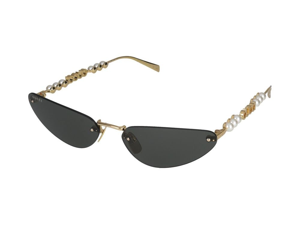 Gucci Gold Pearl Accents Cat-Eye Sunglasses