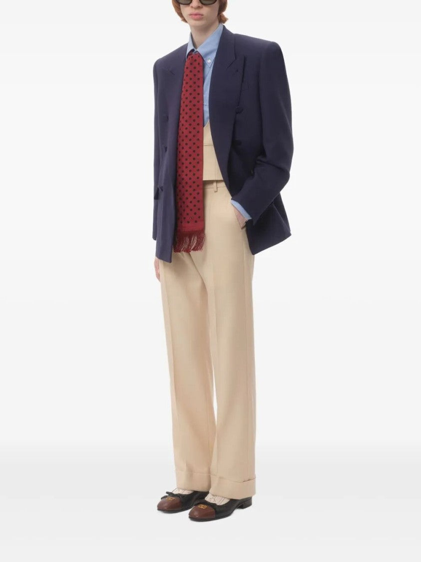 Valentino Tailored Double-Breasted Wool Jacket With Sharp Lapels