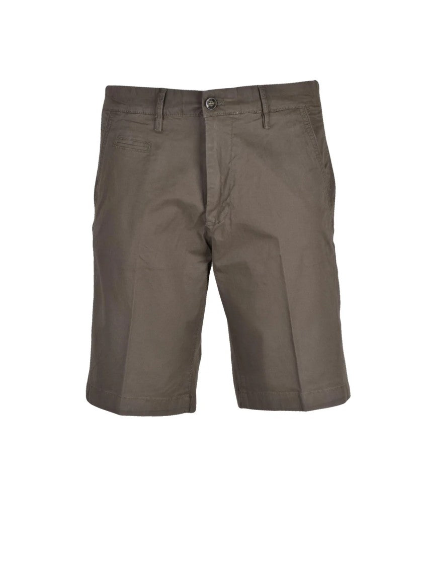 Officina 36 Military Green Cotton Elastane Men Bermuda Shorts