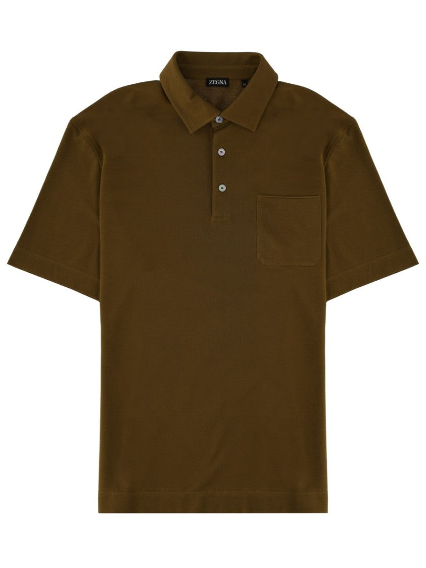Zegna Cotton Three Button Polo Shirt
