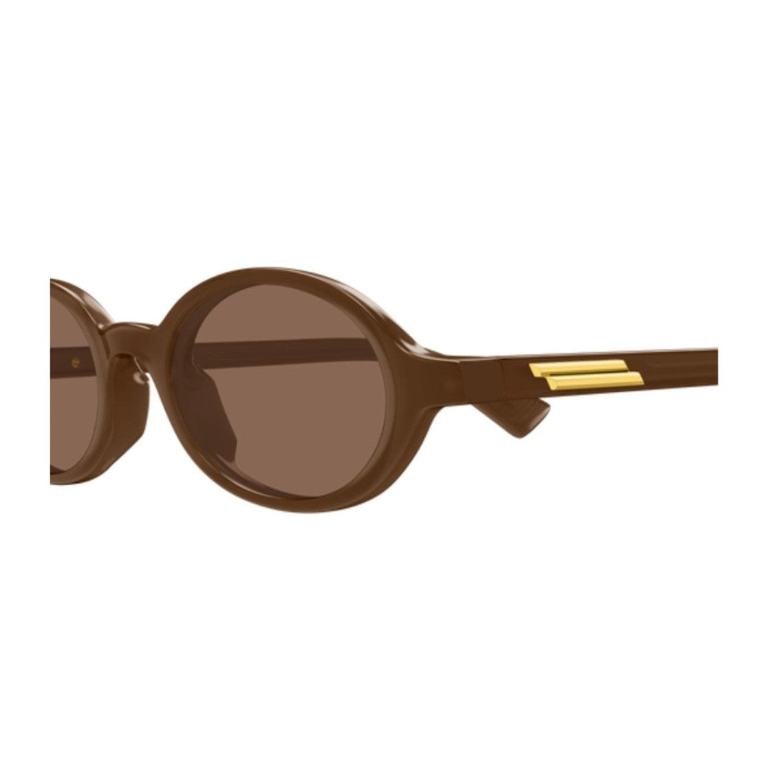 Bottega Veneta Brown Linea Ribbon Recycled Acetate Oval Sunglasses