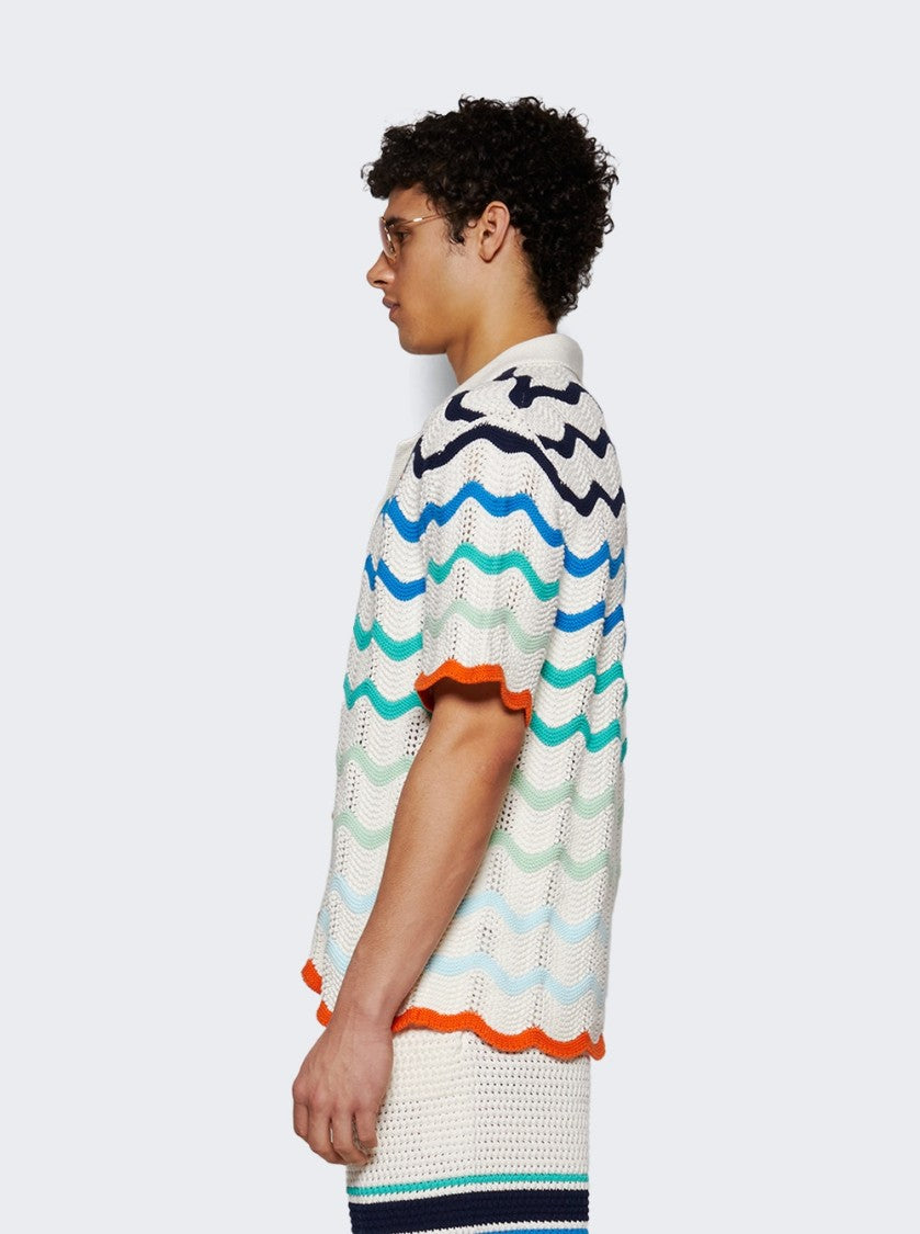 Casablanca Gradient Wave Texture Shirt Multicolor
