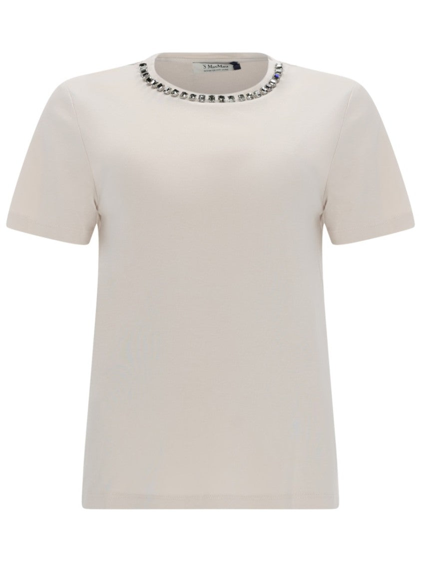 Max Mara Bingo Reflective Embellished Cotton-Modal T-Shirt