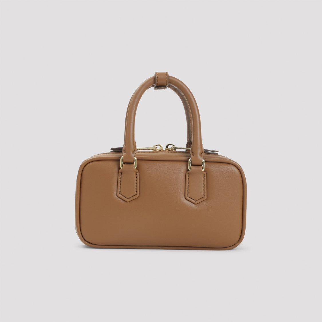 Miu Miu Mini Shoulder Bag In Cognac Calf Leather With Golden Hardware