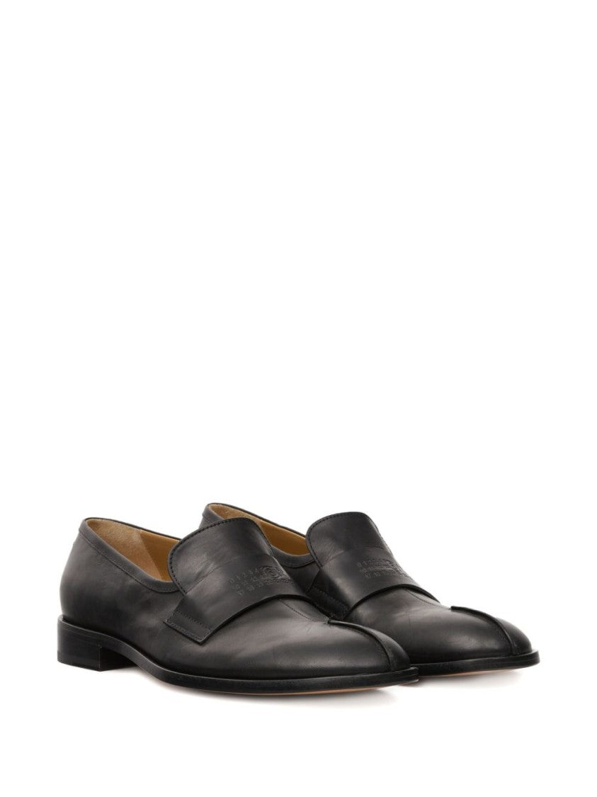 Mm6 By Maison Margiela Split-Toe Loafers In Black Calf Leather