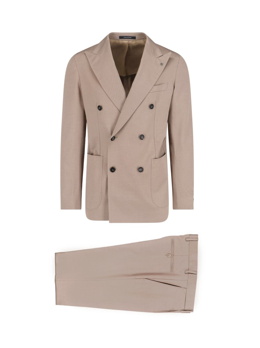 Tagliatore Beige Dress Shirt With Classic Collar And Button-Down Front