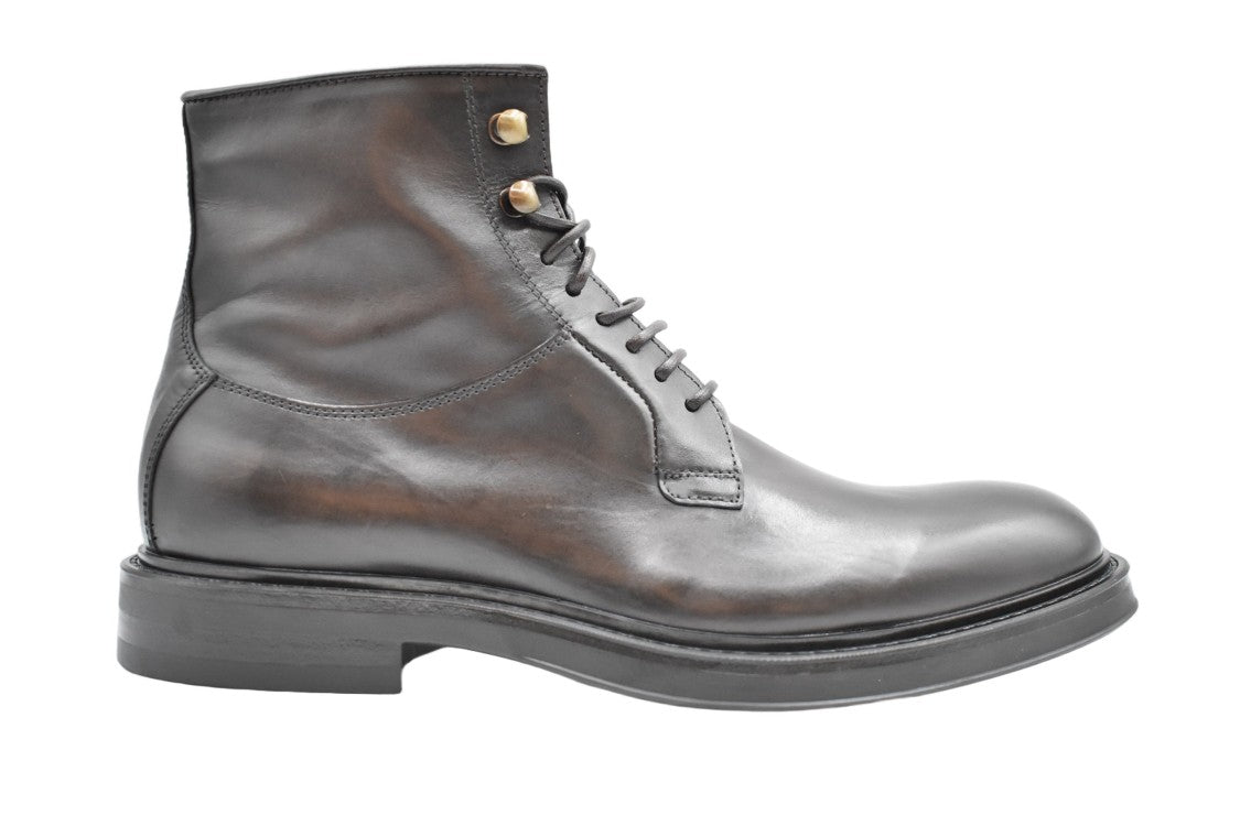 Corvari Lace-Up Brown Leather Ankle Boots