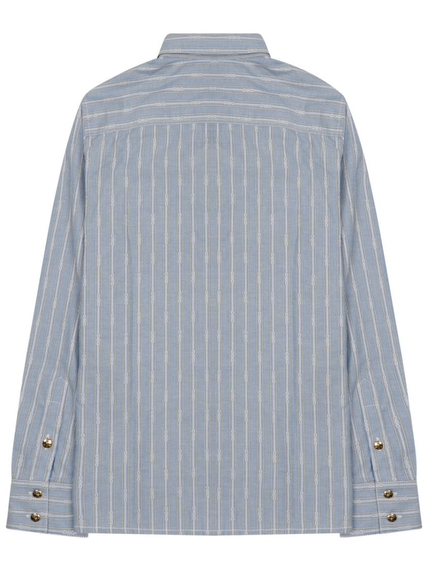 Celine Blue Striped Cotton Shirt