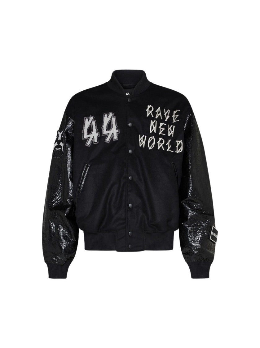 44 Label Group Wool Blend Jacket With Graphic Prints