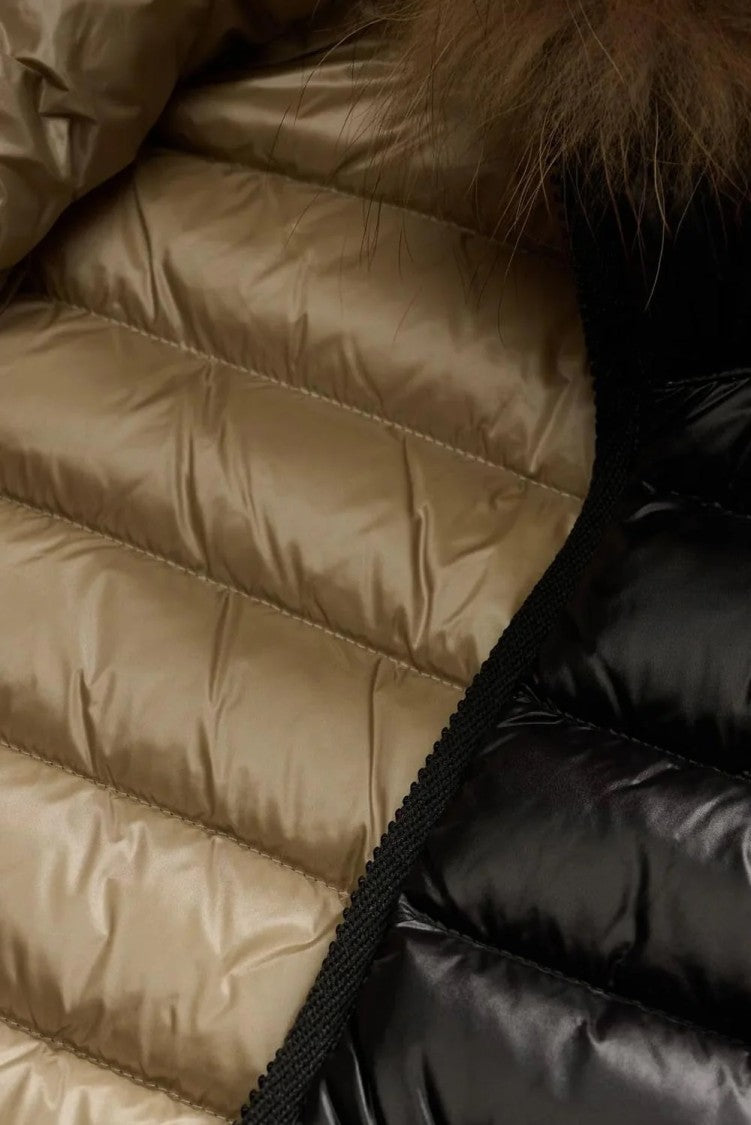Blauer Puffer Coat With Detachable Hood