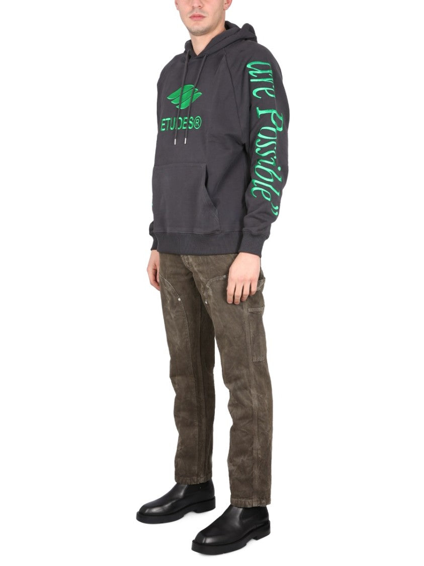 Études Grey Logo Embroidered Sweatshirt