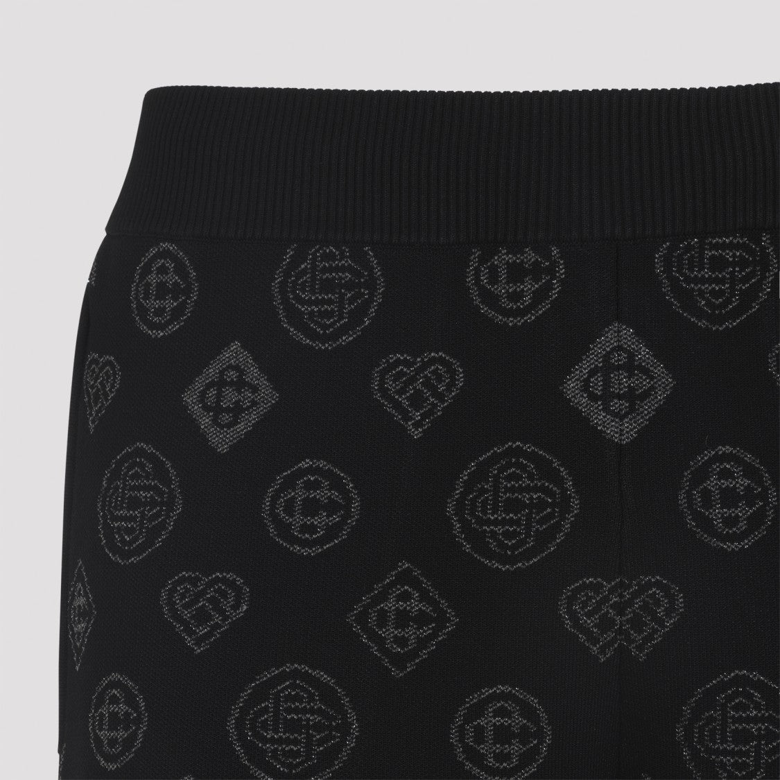 Casablanca Black Jacquard Trousers With Grey Logo Pattern